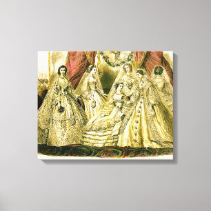 Antique Bride Vintage Wedding Canvas Afdruk