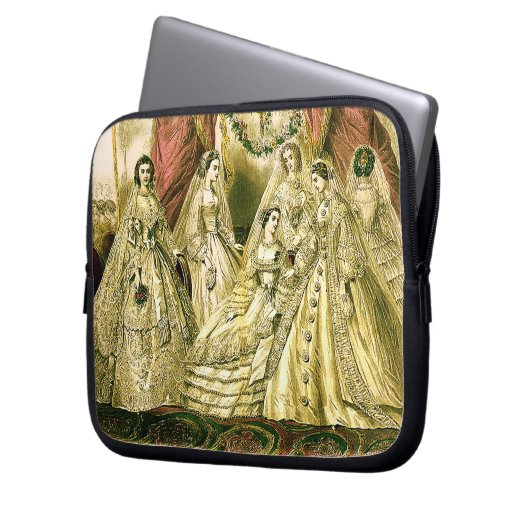 Antique Bride Vintage Wedding Laptop Sleeve (Voorkant Links)