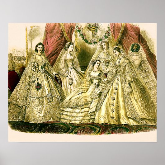 Antique Bride Vintage Wedding Poster (Voorkant)