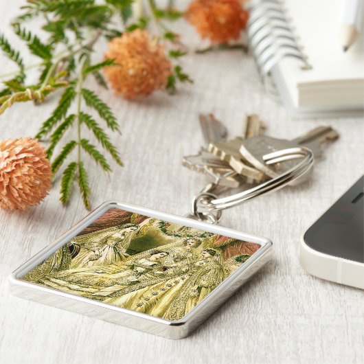 Antique Bride Vintage Wedding Sleutelhanger (Zijkant)