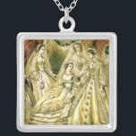 Antique Bride Vintage Wedding Zilver Vergulden Ketting<br><div class="desc">This beautiful antique image was created in 1861,  showing a bride surrounded by her bridal party. A beautiful addition for any bride!</div>