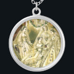 Antique Bride Vintage Wedding Zilver Vergulden Ketting<br><div class="desc">This beautiful antique image was created in 1861,  showing a bride surrounded by her bridal party. A beautiful addition for any bride!</div>