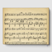 Antique Bruine Muziek Zie Bijgewerkt Gastenboek (Achterkant)