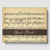 Antique Bruine Muziek Zie Bijgewerkt Gastenboek (Voorkant)