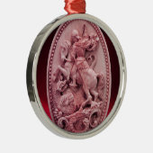 ANTIQUE CAMEE / HEILIGE JORIS MET DRAAK METALEN ORNAMENT (Rechts)