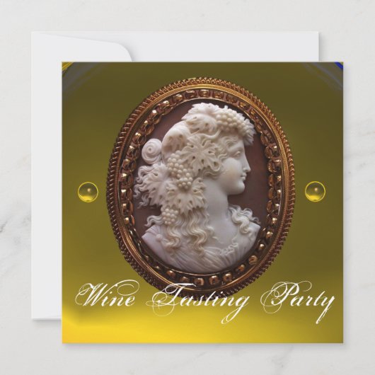 ANTIQUE CAMEO-DAME, WITTE DRIVEN WIJNPROEVERIJPART KAART (Voorkant)