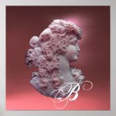 ANTIQUE CAMEO,LADY WITH GRAPES MONOGRAM POSTER (Voorkant)