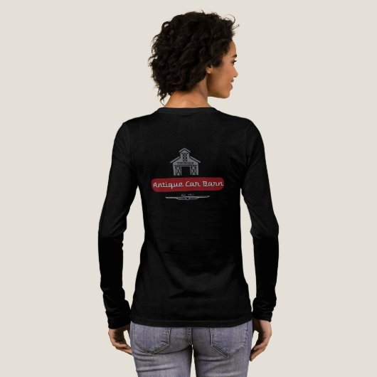 Antique Car Barn - Black Long Sleeve Tri-Blend Shirt (Achterkant)