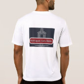 Antique Car Barn - Dry Fit White T-shirt (Achterkant)