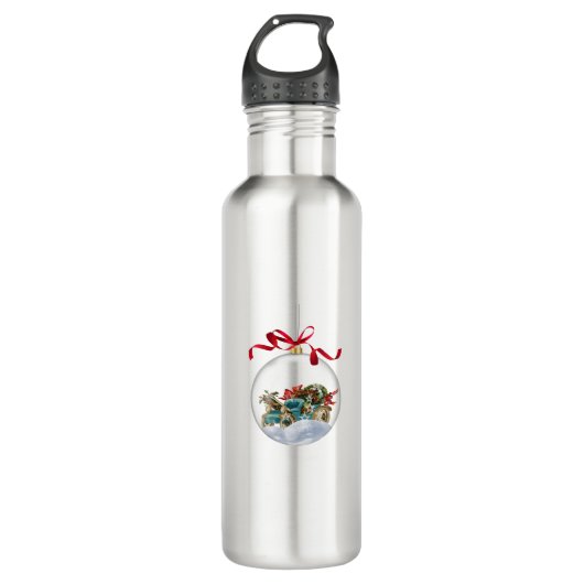 Antique Car in a Clear Christmas Bauble Waterfles (Voorkant)