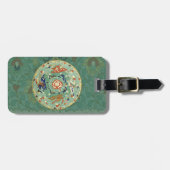 Antique Chinese Circle Blue Green Bagagelabel (Voorkant horizontaal)