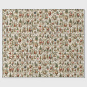 Antique Christmas Ephemera | Retro Santa Vintage  Cadeaupapier (Vlak)