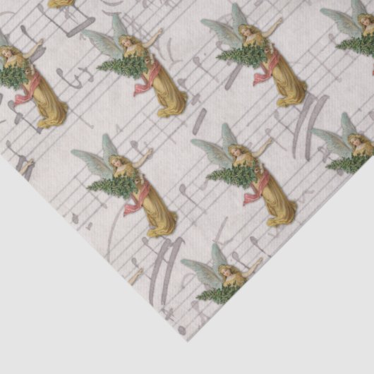 Antique Christmas Tree Angel Victorian Christian Tissuepapier (Detail)