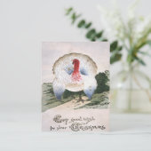 Antique Christmas Turkey Briefkaart (Staand voorkant)