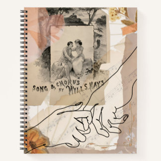Antique Collage Romantic Floral Ephemera Notitieboek