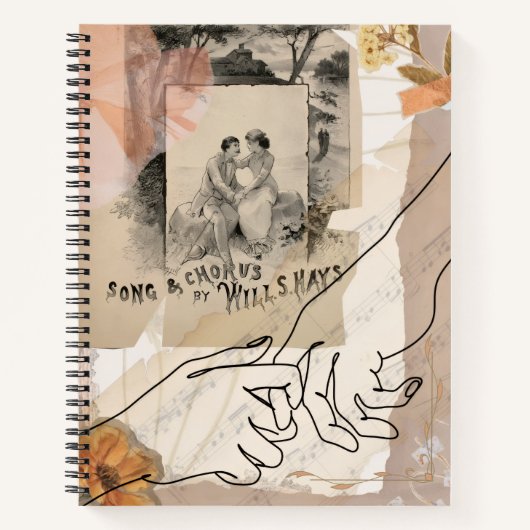 Antique Collage Romantic Floral Ephemera Notitieboek (Voorkant)