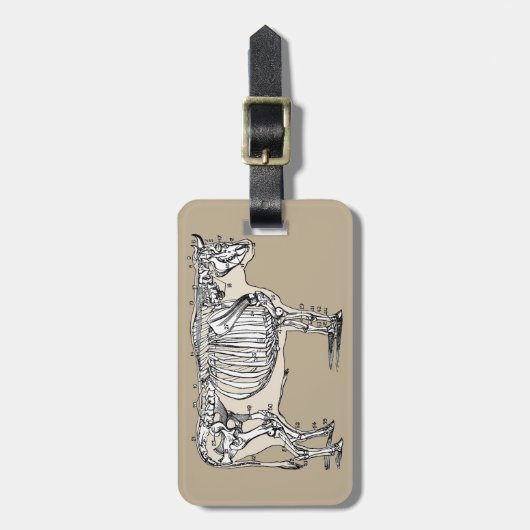 Antique Cow Skeleton Bones Fun Bagagelabel (Voorkant verticaal)