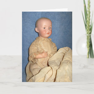 Antique Doll in Christening Gown Greeting Card Kaart