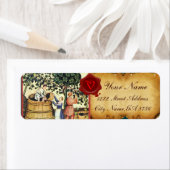 ANTIQUE DRUIVEN WIJNGAARD OOGST WAS ZEGEL MONOGRAM ETIKET (Insitu)