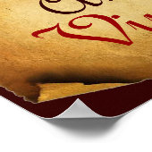 ANTIQUE DRUIVENWIJNGAARD OOGST PERKAMENT POSTER (Hoek)