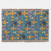 Antique Egypt Pattern, Hieroglyphics digital paper Deken (Voorkant)