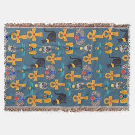 Antique Egypt Pattern, Hieroglyphics digital paper Deken