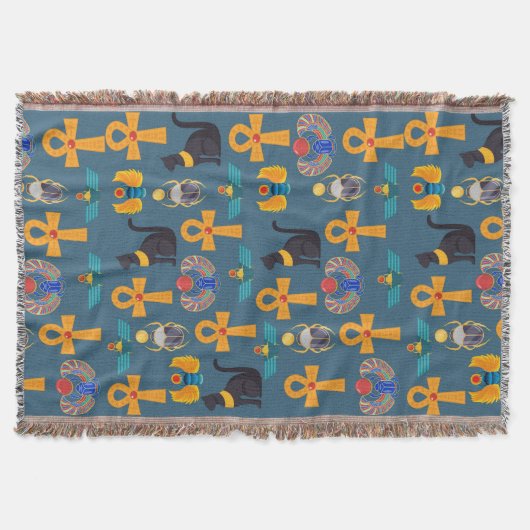 Antique Egypt Pattern, Hieroglyphics digital paper Deken (Voorkant)