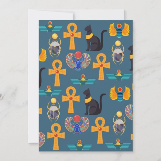 Antique Egypt Pattern, Hieroglyphics digital paper Feestdagenkaart (Voorkant)