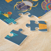 Antique Egypt Pattern, Hieroglyphics digital paper Legpuzzel (Zijkant)