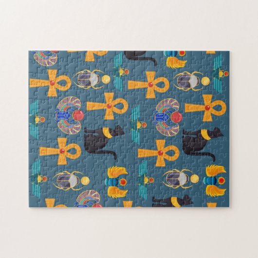 Antique Egypt Pattern, Hieroglyphics digital paper Legpuzzel (Horizontaal)