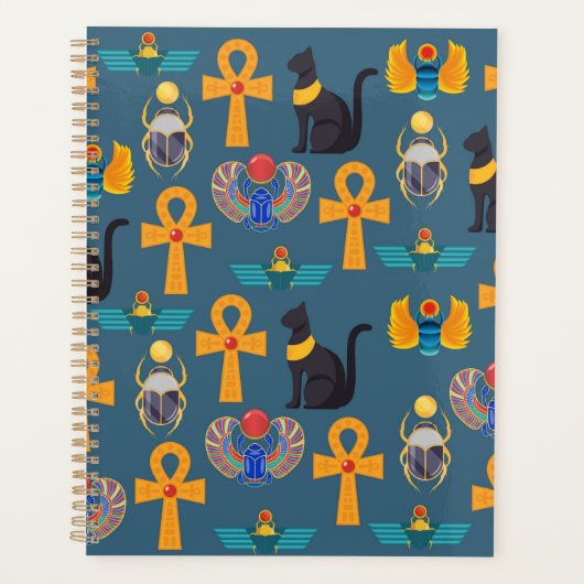 Antique Egypt Pattern, Hieroglyphics digital paper Planner (Voorkant)