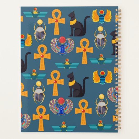 Antique Egypt Pattern, Hieroglyphics digital paper Planner (Achterkant)