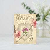 Antique Embroidered Valentine Card Feestdagenkaart (Staand voorkant)