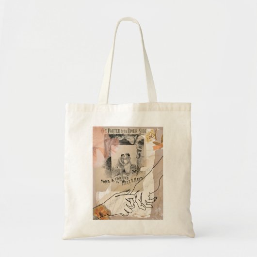 Antique Floral Romance Collage Riverside Tote Bag (Voorkant)