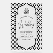 Antique Frame Black Muslim Wedding Welcome Acryl Bord (Voorkant)