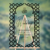 Antique Frame Black Muslim Wedding Welcome Acryl Bord (Neutraal)