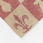 Antique French Mediaeval Fleur de Lis Pattern Fleece Deken (Hoek)