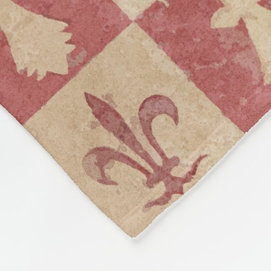 Antique French Mediaeval Fleur de Lis Pattern Fleece Deken (Hoek)