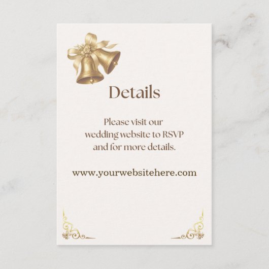 Antique Gold Bells Details Enclosure Informatiekaartje (Voorkant)