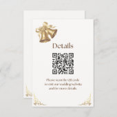 Antique Gold Bells Wedding Enclosure card Informatiekaartje (Voorkant / Achterkant)