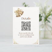 Antique Gold Bells Wedding Enclosure card Informatiekaartje (Staand voorkant)
