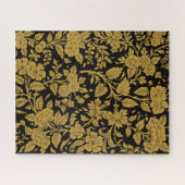 Antique Gold Floral Indian Lac-work Black Pattern Legpuzzel (Horizontaal)