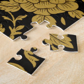 Antique Gold Floral Indian Lac-work Black Pattern Legpuzzel (Zijkant)