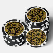 Antique Gold Floral Indian Lac-work Black Pattern Poker Chips (Opstapeling)