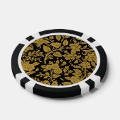 Antique Gold Floral Indian Lac-work Black Pattern Poker Chips (Enkel)