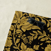 Antique Gold Floral Indian Lac-work Black Pattern Strandlaken (In situ)