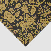 Antique Gold Floral Indian Lac-work Black Pattern Tissuepapier (Detail)
