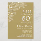 Antique Gold Pine Branch Surprise 60th Birthday Kaart (Voorkant)