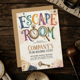 Antique Goud Escape Room Mysterie Oplosser Teamwer Kaart