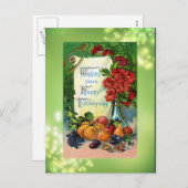 Antique Happy Thanksgiving Postcard Reproduction Feestdagenkaart (Voorkant / Achterkant)
